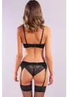 Golshan Gala Lace Garter Belt, Kadın Dantelli Siyah Jartiyer