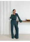 Gömlek Yaka Kaplama Düğmeli Takım Petrol Yeşili St265866