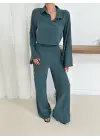 Gömlek Yaka Kaplama Düğmeli Takım Petrol Yeşili St265866