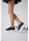 Grace Arkası Taşlı Siyah Kadın Sneaker
