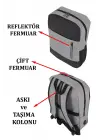 Gri Darbe Emici Korumalı Usb Aparatlı 14-15,6 Inç Laptop Bölmeli Ithal Sırt Çantası