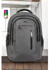 Gri Sportif Darbe Emici Su Geçirmez 14-16 inç Laptop Sırt Çantası
