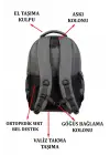 Gri Sportif Darbe Emici Su Geçirmez 14-16 inç Laptop Sırt Çantası