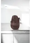 Hakiki Deri Unisex Fındık Rengi El Portföy Çantası