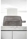 Hakiki Deri Unisex Gri El Portföy Çantası