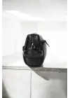 Hakiki Deri Unisex Siyah El Portföy Çantası