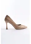 Harper Kadın Nude Kroko Rugan Stiletto