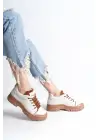 Jane Bağcıklı Ortopedik Taban Kadın Sneaker Spor Ayakkabı  Tt - Krem