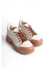 Jane Bağcıklı Ortopedik Taban Kadın Sneaker Spor Ayakkabı  Tt - Krem