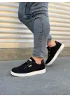 Jy0118 Rex Bağcıklı Keten Kumaş Erkek Günlük Sneaker Ayakkabı Kbt - Siyah