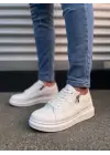 Tb155 Warrior Bağcıklı Ve Fermuarlı Cilt Erkek Günlük Sneaker Ayakkabı Cbt - Beyaz