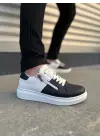 Tb155 Warrior Bağcıklı Ve Fermuarlı Cilt Erkek Günlük Sneaker Ayakkabı Cbt - Beyaz/siyah