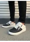 Tb155 Warrior Bağcıklı Ve Fermuarlı Cilt Erkek Günlük Sneaker Ayakkabı Cbt - Beyaz/siyah