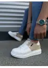 Tb155 Warrior Bağcıklı Ve Fermuarlı Cilt Süet Erkek Günlük Sneaker Ayakkabı Csbt - Beyaz/krem