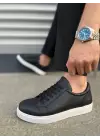 Tb165 Elite Bağcıklı Cilt Erkek Günlük Sneaker Ayakkabı Cbt - Siyah