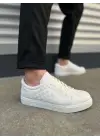 Tb166 Prestige Bağcıklı Cilt Kapitone Desenli Erkek Günlük Sneaker Ayakkabı Cbt - Beyaz