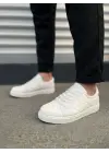 Tb166 Prestige Bağcıklı Cilt Kapitone Desenli Erkek Günlük Sneaker Ayakkabı Cbt - Beyaz