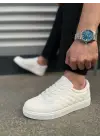Tb166 Prestige Bağcıklı Cilt Kapitone Desenli Erkek Günlük Sneaker Ayakkabı Cbt - Beyaz