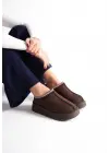 Kadın Acı Kahve Kışlık Kürklü Terlik TR14MK01E