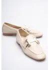 Kadın Bej Şık Tokalı Günlük Ayakkabı TR27MS05B