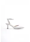 Kadın Beyaz Rugan Topuklu Ayakkabı TR03MS02B