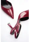 Kadın Bordo Rugan Topuklu Ayakkabı TR03MS02D