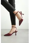 Kadın Bordo Rugan Topuklu Ayakkabı TR03MS02D