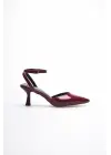 Kadın Bordo Rugan Topuklu Ayakkabı TR03MS02D