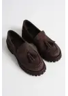 Kadın Günlük Acı Kahve Süet Loafer Ayakkabı TR10MS03E