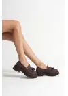 Kadın Günlük Acı Kahve Süet Loafer Ayakkabı TR10MS03E