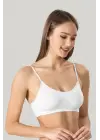 Kadın Ince Askılı Pedli Büstiyer Yarım Atlet Sütyen 3lü Set