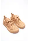 Kadın Taba Örgü Detaylı Günlük Sneaker Rahat ve Hafif Spor Ayakkabı TR01MY01D