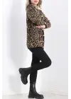 Kahve Leopar Hırka