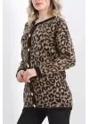 Kahve Leopar Hırka