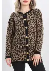 Kahve Leopar Hırka