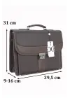 Kahverengi Klasik Evrak Model Erkek 15.6 inç Laptop Çantası