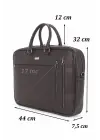 Kahverengi Unisex 17,3 inç Evrak-Laptop Çantası