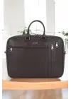 Kahverengi Unisex 17,3 inç Evrak-Laptop Çantası