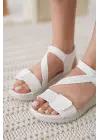 Kanze Beyaz Kadın Sandalet