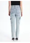 Kargo Cep Kar Yıkama Jeans Pantolon
