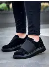 Tb-040  Terzi Bey Siyah Süet Siyah Taban  Lastikli  Günlük Erkek  Ayakkabı