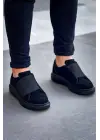 Tb-040  Terzi Bey Siyah Süet Siyah Taban  Lastikli  Günlük Erkek  Ayakkabı