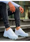 Tb-056 Terzi Bey Beyaz Cilt Beyaz Yüksek Taban Günlük Spor Ayakkabı