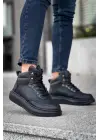 Tb-0994  Terzi Bey Siyah Cilt  Siyah  Yüksek Taban  Erkek Bilek Bot