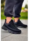 Tb-707  Terzi Bey  Siyah Süet Siyah Yüksek Taban Bağcıklı Günlük Erkek Ayakkabı