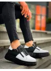 Tb-x155 Terzi Bey Beyaz Cilt Siyah Cilt Detaylı Siyah Yüksek Taban Günlük Spor Ayakkabı