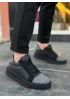 Tb-x46 Terzi Bey Siyah Gri Yüksek Siyah Taban Günlük Spor Ayakkabı