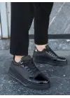 Tb-x46 Terzi Bey Siyah Rugan Yüksek Siyah Taban Günlük Spor Ayakkabı