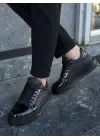 Tb-x46 Terzi Bey Siyah Rugan Yüksek Siyah Taban Günlük Spor Ayakkabı