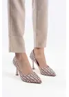 Kelsey Kadın Bej Desenli Stiletto